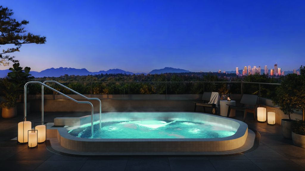 Hot tub on patio at Harlin