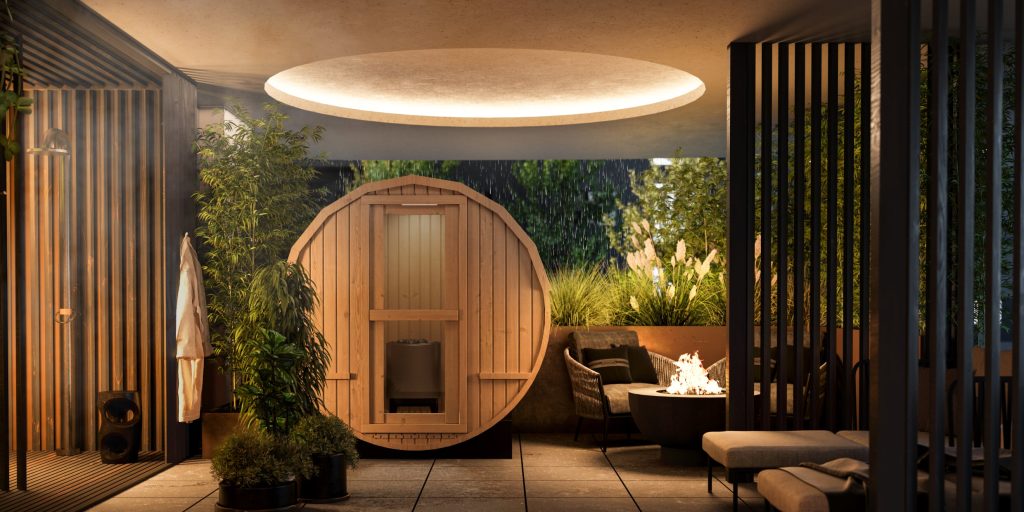 Wood Barrel Sauna at Gardena