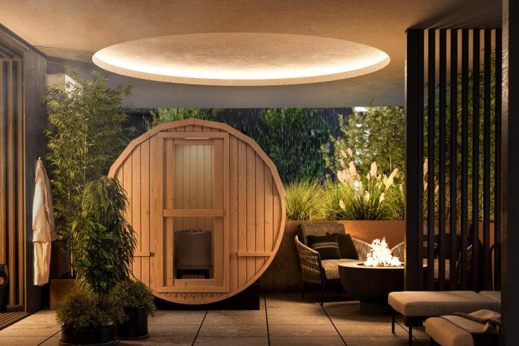 Wood Barrel Sauna at Gardena
