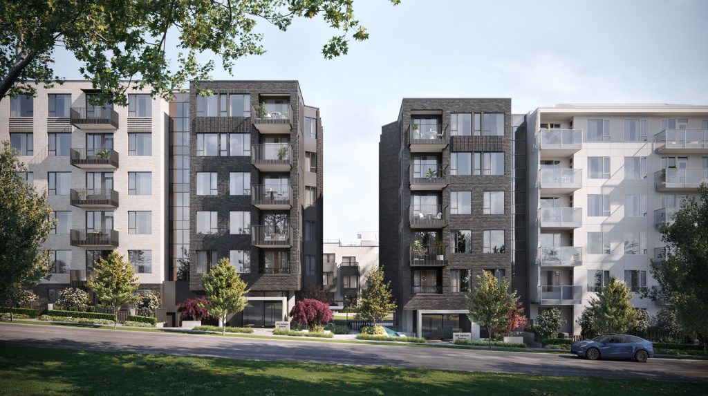 Rendering exterior at Botanica (601 Kemsley Avenue, Coquitlam West, Coquitlam)