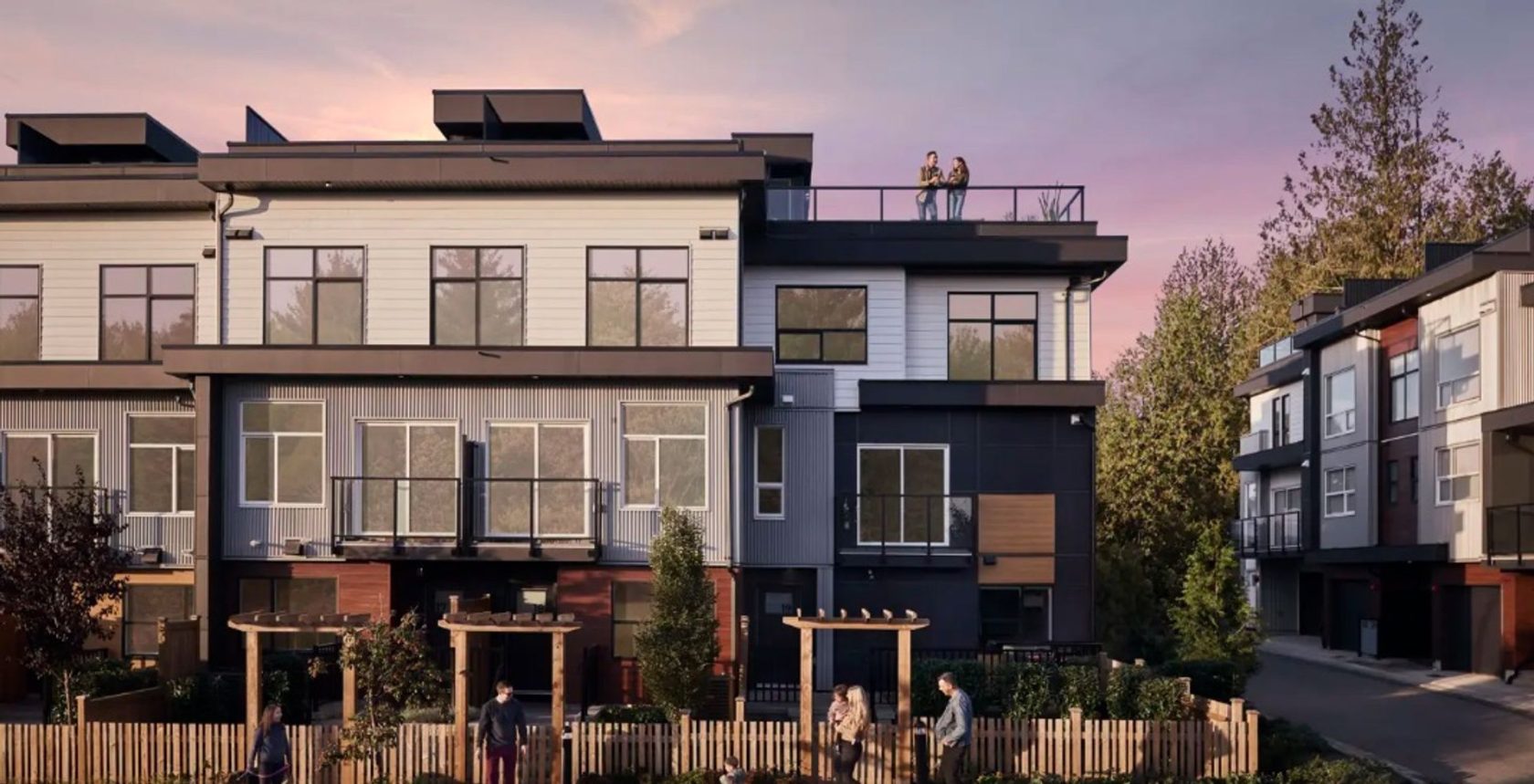 Addition townhomes detail exterior rendering at 20335 70a Avenue, Langley