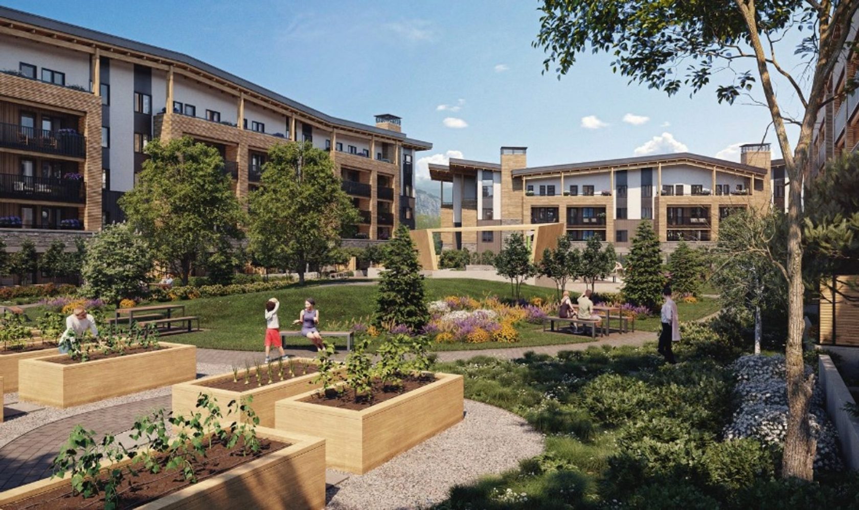 courtyard at 38201 Third Avenue, Downtown SQ, Squamish
