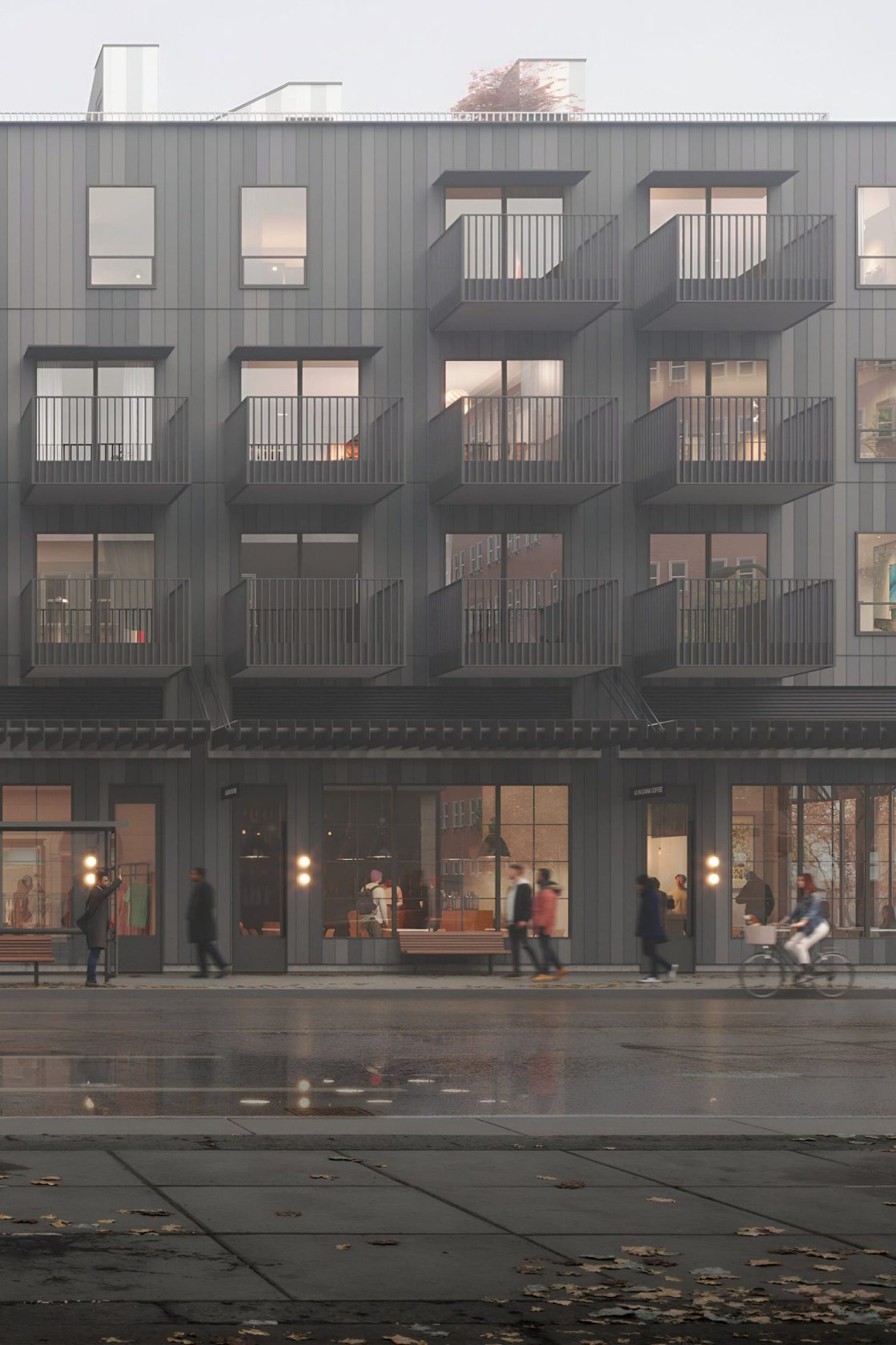 HEM rendreing at east hastings facade at 385 Lakewood Drive, Hastings, Vancouver East