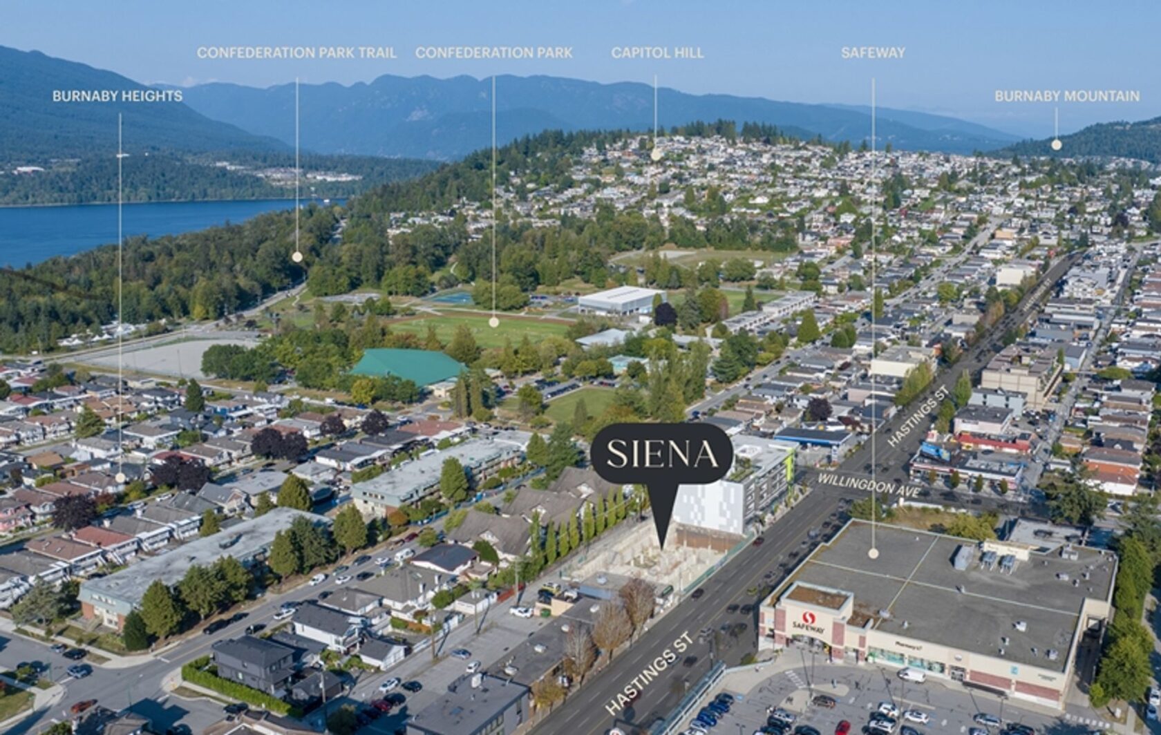 Aerial view at 4451 Hastings Street, Capitol Hill BN, Burnaby North