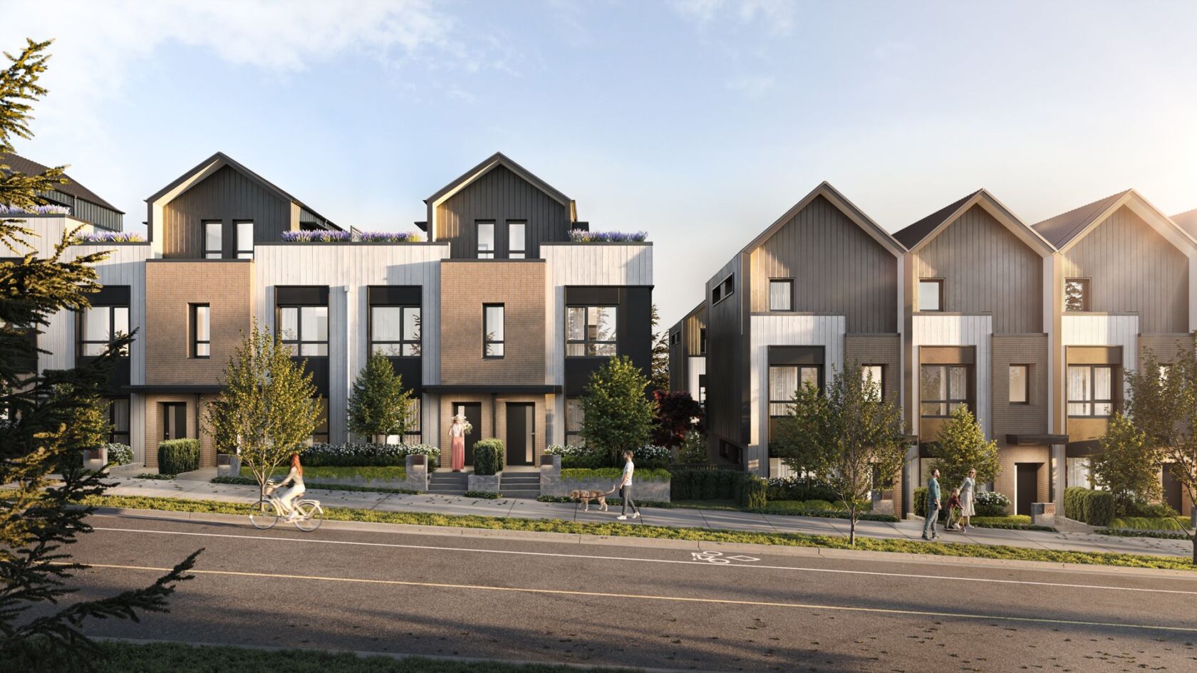 Ridgewood Row streetscape at 1147 Ridgewood Drive, Edgemont, North Vancouver