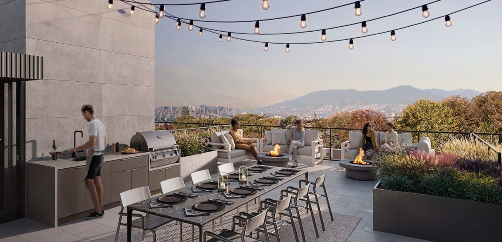 East Junction communal roof amenity at 2465 Semlin Drive, Grandview Woodland, Vancouver East